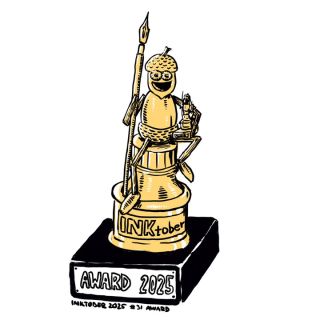A máme tu poslední obrázek pro #inktober2025, téma bylo AWARD - cena, a já myslím, že si to ocenění dubánci docela...